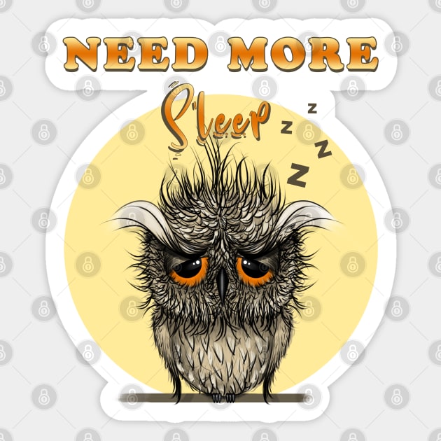 Need more sleep owl Sticker by ilhnklv